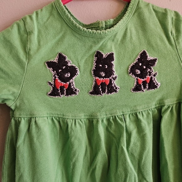 J. Khaki Kids Pullon Button in the back Green Dress with Scotties on the… - Picture 2 of 4